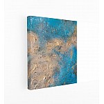 Abstract Canvas Print Blue and Gold - Original Artwork by Young Latvian Artist Anete Purina-Purite - Timeless and versatile wall decoration for any room