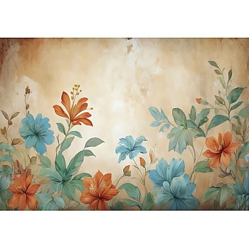 AI-Fototapet Blekta Vintage Blomster
