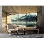 3D Terrace Window Mountain Lake View