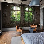 Fototapet med murgröna fönsterimitation