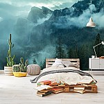 Landscape Mountain Forest Fog Landscape Mountain Forest Fog