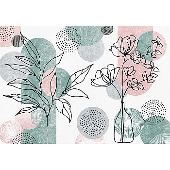 Linjekonst: Blommor och Geometri