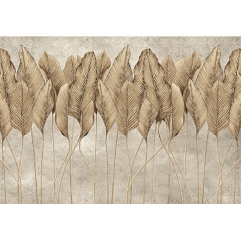 Fototapet Detailed Leaves Drawing