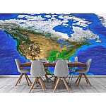 Photo wall mural satellite view of north America