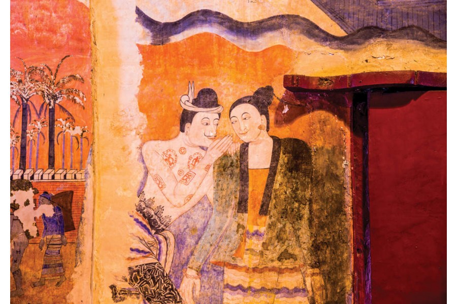 Wallpaper Mural Ancient Mural Painting at Wat Phumin, Thailand. (81282367) 