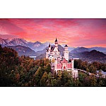 Wallpaper Mural Red Sky Evening with Castle
