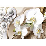 3d ornamental virvel design blommor orkidéer fototapet 