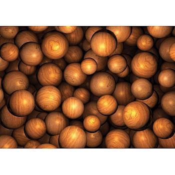 3d trä bollar fototapet 