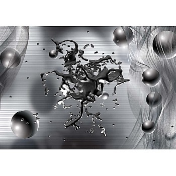 Abstrakt 3d design smält metall fototapet 