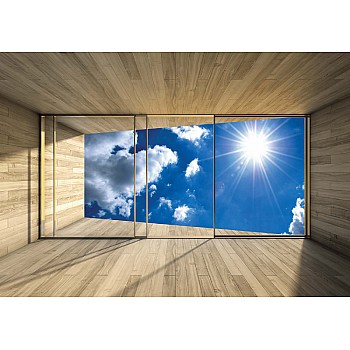 Himmel 3d modern fönster fototapet 