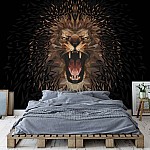 Fototapet "Polygon Lejon Mörka Färger" Fototapet Polygon Lejon Mörka Färger