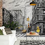 New York City Yellow Taxi Art Wall Mural 