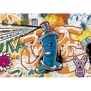 Blå Graffiti Street Art