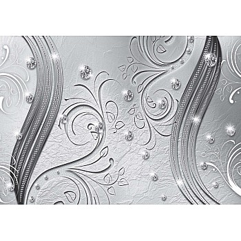 Lyxigt Silver Ornamental Mönster