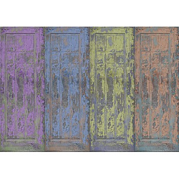 Rustik målat trädörrar fototapet 