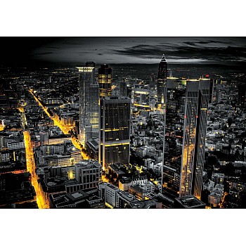 Frankfurt City Skyline At Night Photo Wallpaper Mural 