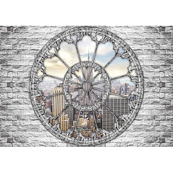 New yorks skyline prydnads window view Stenvägg fototapet 
