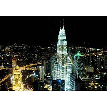 City Skyline Lights Photo Wallpaper Mural 