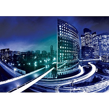 City Skyline At Night Photo Wallpaper Mural 