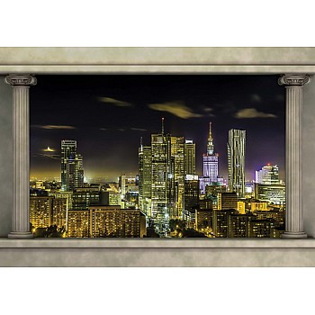 Warsaw City Roman Column View Photo Wallpaper Mural 