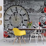 Clock And Roses Vintage Wood And Floral Design Clock And Roses Vintage Wood And Floral Design