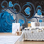 Moderna Rosa & Blå Hjärtvirvlar