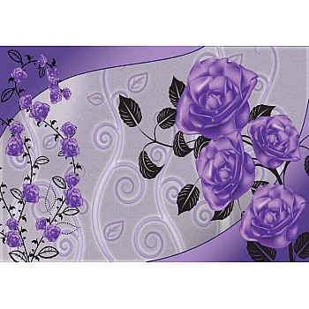 Lila Rosor Blommig Design 