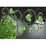 Moderna Rosa & Gröna Hjärtvirvlar