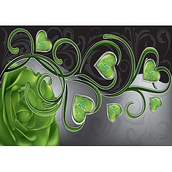 Moderna Rosa & Gröna Hjärtvirvlar