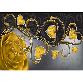 Moderna Rosa & Gula Hjärtvirvlar