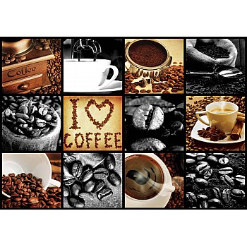 Älskar kaffe kvadrater fototapet 