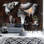 Modern Metal World Map
