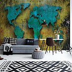 Grunge Rust Texture World Map