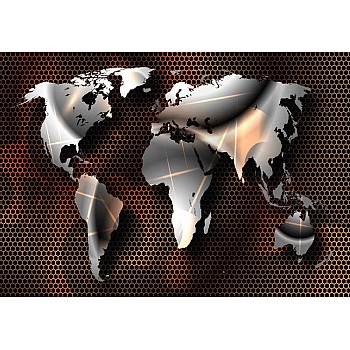 Modern Metal World Map