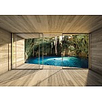 Sjö 3d modern fönster fototapet