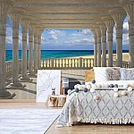 Sandstrand Vy Genom Kolonner