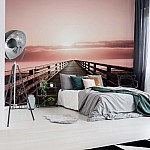 Rosa Solnedgång Vid Piren