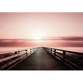 Rosa Solnedgång Vid Piren