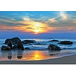 Beach Rocks Sea Sunset Photo Wallpaper Mural