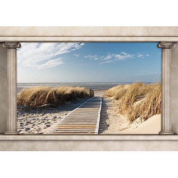 Beach View with Roman Columns