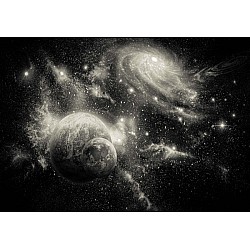 Planeter galax yttre rymden fototapet 