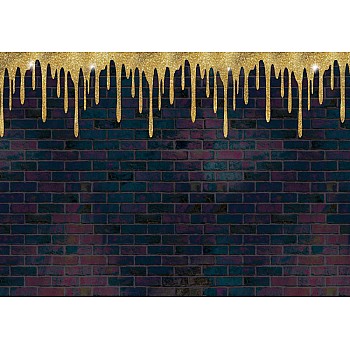 Brick vägg textur svart och guld fototapet 