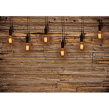 Industrial chic retro lampor tre textur fototapet 