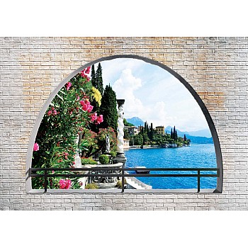 Lake window view fototapet 