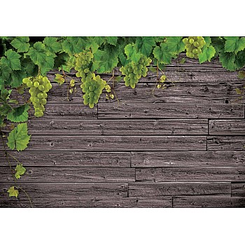 Trätextur vindruvor fototapet 