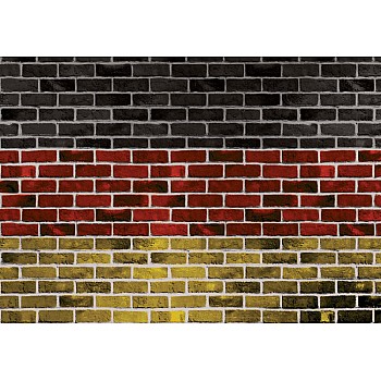 Tyska flaggan tegelväggtextur fototapet 