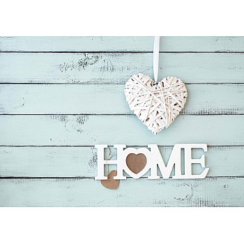 Vintage chic painted tree planks "Home" fototapet 
