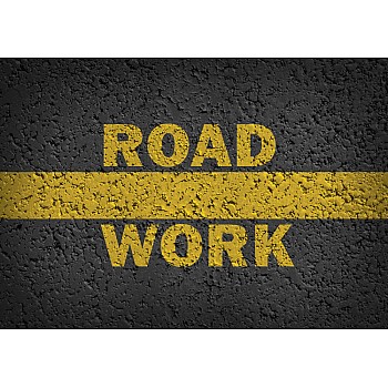 Yellow road markings grunge fototapet 