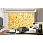 Stucco-stil konsttapet lyxigt gyllene reliefkonstmönster (SV-10811655)