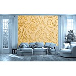 Stucco-stil konsttapet lyxigt gyllene reliefkonstmönster (SV-10811655)